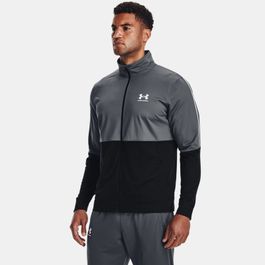 Herentrainingsjack under armour pique pitch grijs / wit l