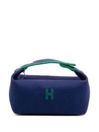Hermès pre-owned 2020-2025 kleine bride a brac canvas toilettas - blauw
