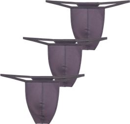 Hom g-string plumes 3-pack antraciet
