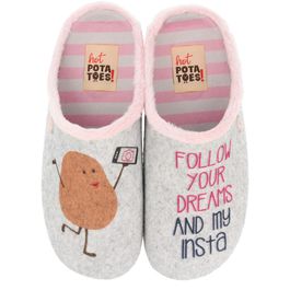 Hot potatoes pantoffels kontich 61031 grijs-41 maat 41