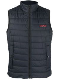 Hugo bodywarmer met logoprint - blauw