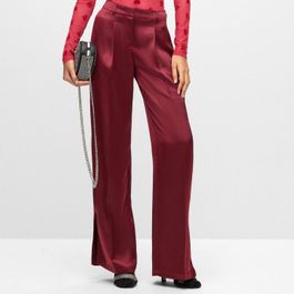 Hugo boss haroti-1 regular-fit broek voor dames in rood