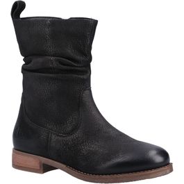 Hush puppies emilia leren vrouwen laarzen zwart