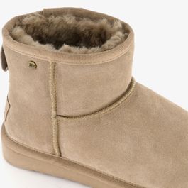 Hush puppies gevoerde suede enkellaarsjes beige