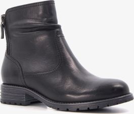Hush puppies leren dames enkellaarsjes zwart - maat 36