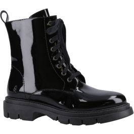 Hush puppies rhea leren vrouwen laarzen zwart