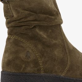 Hush puppies suede dames enkellaarsjes groen