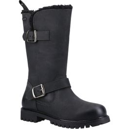 Hush puppies winnie leren vrouwen laarzen zwart