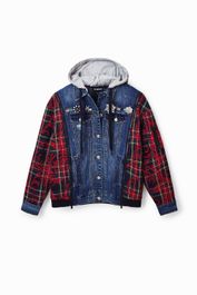 Hybride spijkerjack - material finishes - l