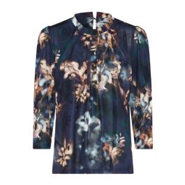 In front, dames, blouses & shirts, blauw, maat: m poliester,