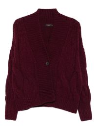 Incentive! cashmere kabelgebreid vest - paars