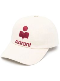 Isabel marant honkbalpet met geborduurd logo - beige