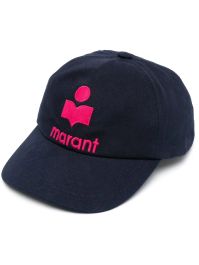 Isabel marant honkbalpet met geborduurd logo - zwart