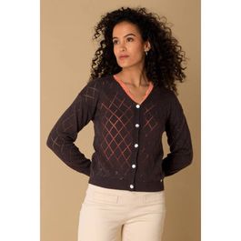 Ivy beau vest antraciet fijn gebreid