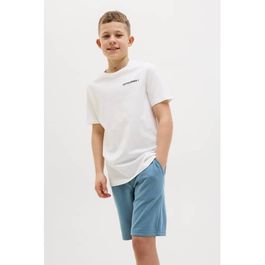 Jack & jones junior sweatshort blauw korte broek logo - maat 152