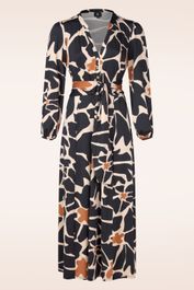 Jamie maxi jurk in latte en donker navy