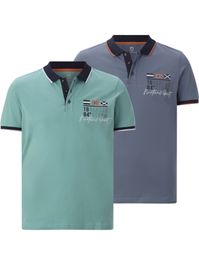 Jan vanderstorm +fit collectie polo plus size morklund blauw - (set van 2)