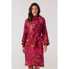 Jansen amsterdam wfp598 dress print with smocked turtle multi fuchsia