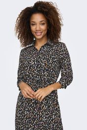 Jdy blousejurk jdysoro met all over print zwart/wit/geel