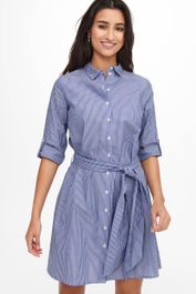 Jdy gestreepte blousejurk jdyhall blauw/wit