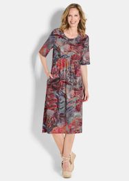 Jersey jurk met steekzakken - meerkleurig / gedess. - gr. 19 van goldner fashion