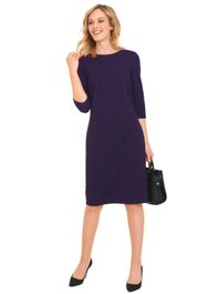 Jersey jurk met structuur en een honingraat-look - lila / schwarz / gedess. - gr. 20 van goldner fashion