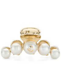 Gouden Jimmy choo clip verfraaid met parels - goud