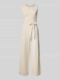 Groene Jumpsuit met druppelvormig rugdecolleté aan de achterkant