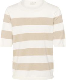 Kaffe gestreepte fijngebreide top kalizza wit/beige
