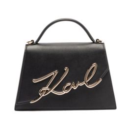 Karl lagerfeld, dames, tassen, zwart, maat: one size leer,
