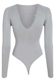 Karl lagerfeld evening knit body silver lurex maat: s | body’s outlet | dames | grijs