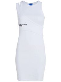 Karl lagerfeld jeans geribbelde mini-jurk - wit