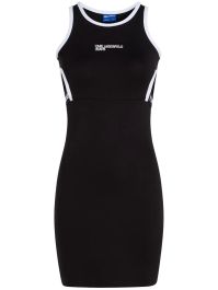 Karl lagerfeld jeans mini-jurk met geborduurd logo - zwart