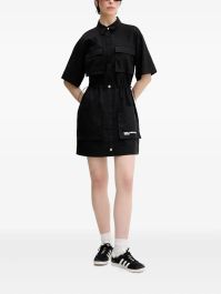 Karl lagerfeld jeans mini-jurk met trekkoordtaille - zwart