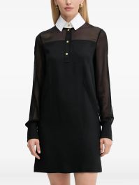 Karl lagerfeld mini-jurk met contrasterende kraag - zwart