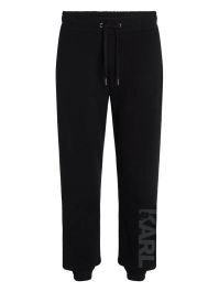 Karl lagerfeld trainingsbroek met logo van biologisch katoen - zwart