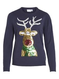 Kerstmis pailletten gebreide trui
