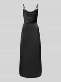 Knielange jurk met cascadehals, model 'ravenna'