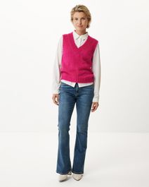 Knitted v-neck spencer pink