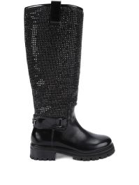 Kurt geiger london knielaarzen verfraaid met kristallen - zwart
