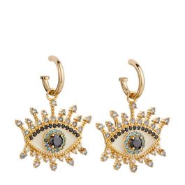 Kurt geiger oorbellen eye huggie met strass goudlkeurig