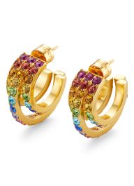 Kurt geiger rainbow triple oorringen met kristal