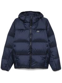 Lacoste gewatteerd jack met capuchon - blauw