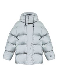 Lacoste gewatteerd jack met capuchon - grijs