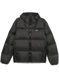 Lacoste gewatteerd jack met capuchon - zwart