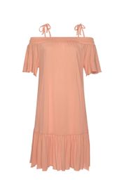 Lascana off shoulder strandjurk zalmroze