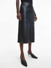Leren rok met split
