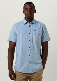Lichtblauwe pme legend casual overhemd short sleeve shirt 2 tone slub