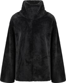 Life-line mila fleece poncho - dames sweater - black