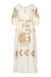 Linnen kaftan peacock naturel